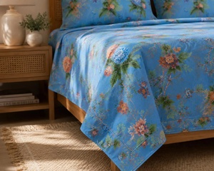 Top Selling Floral Bedding Cotton Bedsheet <b>King</b> <b>Size</b> Bed <b>Sheet</b> Set Soft Cotton <b>Sheets</b> 102 x 102 Inches Home Decor - Product Image 4