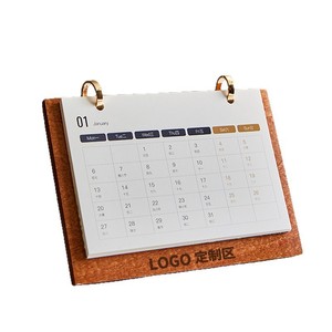 Walnut <b>wood</b>, wrought iron, <b>solid</b> <b>wood</b> <b>desk</b> calendar 2026, creative desktop calendar, customizable with logo, suitable for - Product Image 4