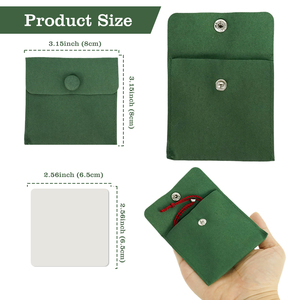 <b>Hot</b> Selling Velvet Jewelry Cosmetic Pouch with Snap Button Soft Protective Jewelry Make Up Storage <b>Bag</b> for Women - Product Image 2