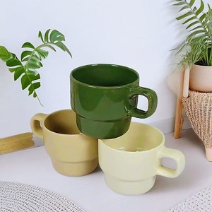 Ceramic Classic <strong>Stacking</strong> Coffee <strong>Mug</strong> <strong>Set</strong> Customized Printed Back to School CE Certified Dishwasher &amp; Microwave Safe - Product Image 1
