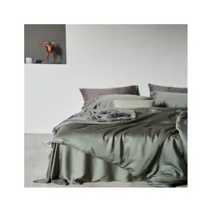 300TC hôtel OEKO bambou biologique de haute qualité ensemble de draps king size queen drap de lit ajusté 4 pièces ensemble de literie avec taie d'oreiller