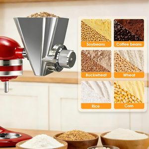อุปกรณ์บดเมล็ดธัญพืชสำหรับเครื่องผสมอาหารแบบตั้งพื้น <span class=keywords><strong>KitchenAid</strong></span>, ชุดบดแป้งโลหะทั้งหมด 9 ระดับสำหรับ <span class=keywords><strong>KitchenAid</strong></span>, เหมาะสำหรับบดข้าวสาลี - Product Image 5