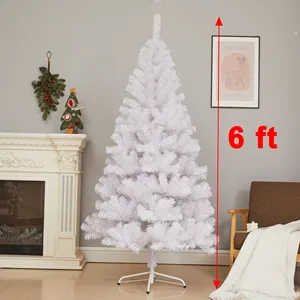 Sevenlots 180 cm Weihnachtsbaum künstlicher weißer PVC-Metallständer