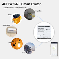 Módulo de Interruptor Inteligente Tuya de 4 Canales, 5V 12V 32V 220V RF 433, Control Remoto, Compatible con Alexa y Google Home, Certificado CE, Corriente de 10A, F712