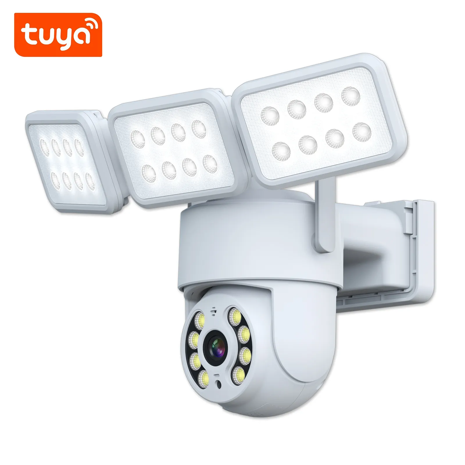 Новый дизайн, беспроводная камера-прожектор Tuya full HD, 110 панорамная Wi-Fi камера высокой яркости для двора