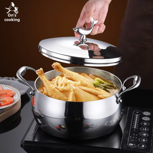 Olla de Acero Inoxidable de 5 Capas para <span class=keywords><strong>Sopa</strong></span> de Restaurante de Calidad Confiable al por Mayor, a Prueba de Óxido con Doble Asa y Material Metálico - Product Image 4