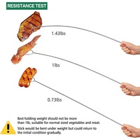Brochettes télescopiques jetables en acier inoxydable pour barbecue, fourchettes extensibles pour S'mores, résistantes à la chaleur, faciles à nettoyer, pour guimauves