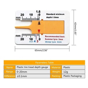 Ban tapak Depthometer 0-20mm ban mobil otomotif tapak pengukur kedalaman Caliper plastik kuning ban penggaris indikator kedalaman Vernier - Product Image 4