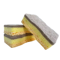 Nouvelle arrivée : Éponge de nettoyage de cuisine biodégradable naturelle, éponge filtrante en cellulose compostable, tampon à récurer durable, mousse riche