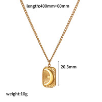Collar con Colgante de la Serie Luna de Moda RH, Alta Calidad, Chapado en Oro de 18K que No se Destiñe, Cadena de Acero Inoxidable para Clavícula, Joyería de Moda