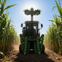 Moissonneuse-batteuse à chenilles pour canne à sucre, OEM ODM, logo personnalisé, 191 kW, 2200 tr/min, débit de 6 kg/s, pour grandes exploitations agricoles, avec puissance robuste