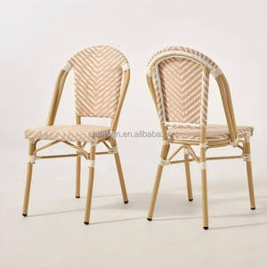 Silla de Jardín Estilo Bistro Francés para Restaurante, Cafetería, Patio, de Malla Impermeable, Ratán, Aluminio, Diseño Moderno, Resistente a los Rayos UV, para Dormitorio, Parque - Product Image 3