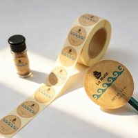 Étiquette adhésive personnalisée en kraft brun recyclable pour emballage, vente chaude, autocollant privé imperméable et résistant à l'huile pour sauces et aliments