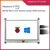 Layar Sentuh Resistif Raspberry Pi Generasi ke-5 5B/4B/3B+ 5-inci Resolusi 800x480