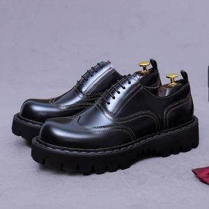 High-heel <b>Platform</b> <b>Oxford</b> Shoes Business Formal Genuine Leather Upper Anti-Slippery Deodorization Massage Men's Office & Career - Product Image 1