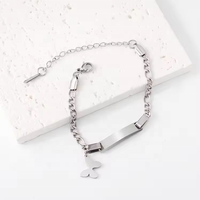 Dropshipping Personnalisé Bracelets Chaîne Cubaine Unisexe Tendance pour Enfants en Acier Inoxydable Plaqué Or 18K avec Barre Dorée pour Fête