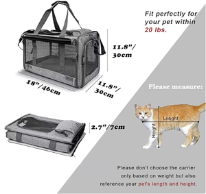 Yumuşak Kenarlı Pamuklu Evcil Hayvan Tasması Gizlilik Taşıyıcısı Fermuarlı Orta/Büyük Kediler Küçük Köpekler için-Konfor Kayışı Seyahat Gizlilik Koruması - Product Image 2