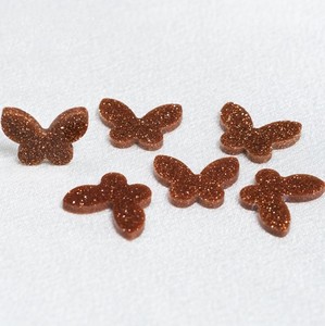 Ciondolo a Farfalla in <span class=keywords><strong>Pietra</strong></span> d'Oro con Gemma Incisa e Sabbia di <span class=keywords><strong>Goldstone</strong></span> Pallisandro Classico - Product Image 4
