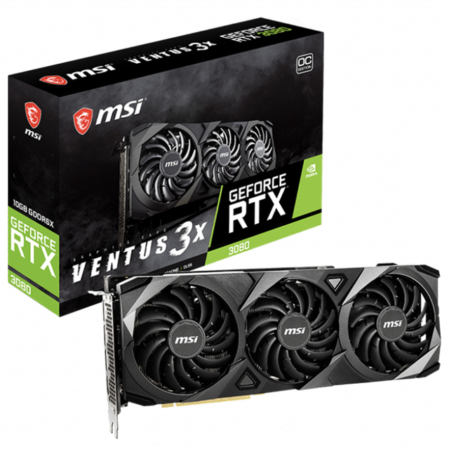 Used MSI GeForce RTX 3080 VENTU S 3X OC 10G 3090 3070 3060 3050 Ti Graphics Card With 320Bit GDDR6X Memory Support OverClock