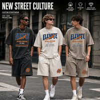 Ensemble streetwear pour homme en coton 100% 280G, imprimé graphique, t-shirt à manches courtes et short, ensemble de survêtement assorti pour homme, OEM ODM personnalisé