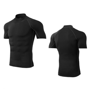 Men Crew Neck Printed <b>Compression</b> Shirt <b>Short</b> Sleeve Quick Dry Summer Workout Tee Breathable Training Base Layer Custom Logo - Product Image 3
