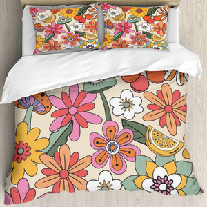 Bộ Ba Mảnh Vải Lưới Nhiều Màu Sắc Thiết Kế Mới Ga Trải Giường Vỏ Chăn Vỏ Gối Bộ Ga Giường Cỡ Siêu Lớn Cho Bé Gái - Product Image 4