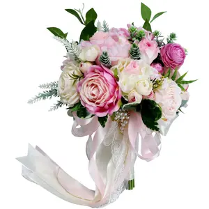 Fiore artificiale regalo di nozze idee Europee e Americane di stile esterno di rosa fiori di seta bouquet da sposa