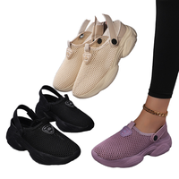 Chaussures de course classiques à semelle coussin d'air, respirantes, à semelle épaisse, pour l'été, le sport, le tennis, chaussures de marche en maille à bout rond pour femmes