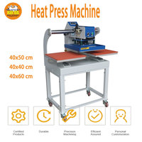 Presse à chaud pneumatique haute performance pour étiquettes, machine de transfert thermique à double station coulissante pour T-shirts