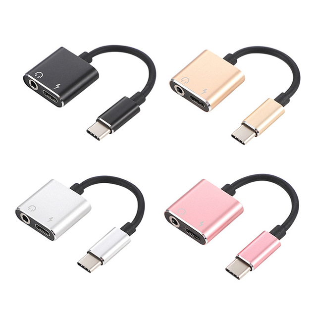 Type C to 3.5mm Headphone Audio Jack Adapter Cable Safety Charge Mini Portable Factory Price