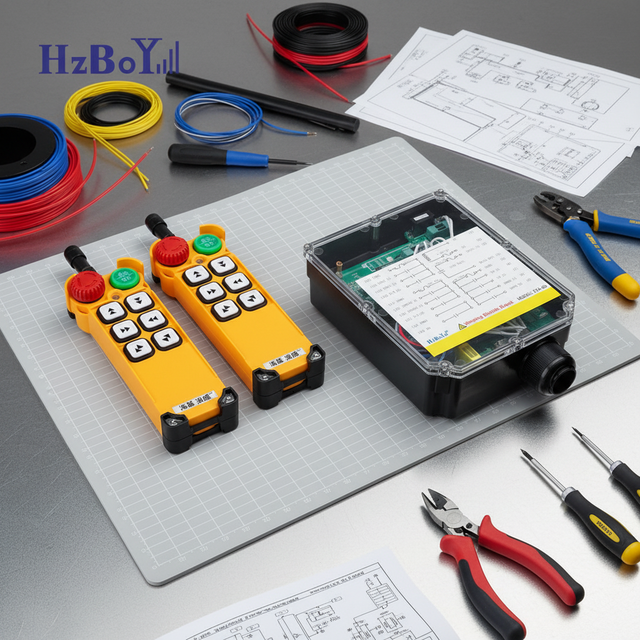 F24-6D Wireless Crane Radio Remote Control IP67 100m Range 450V AC 12V for EOT Hoist & Material Handling