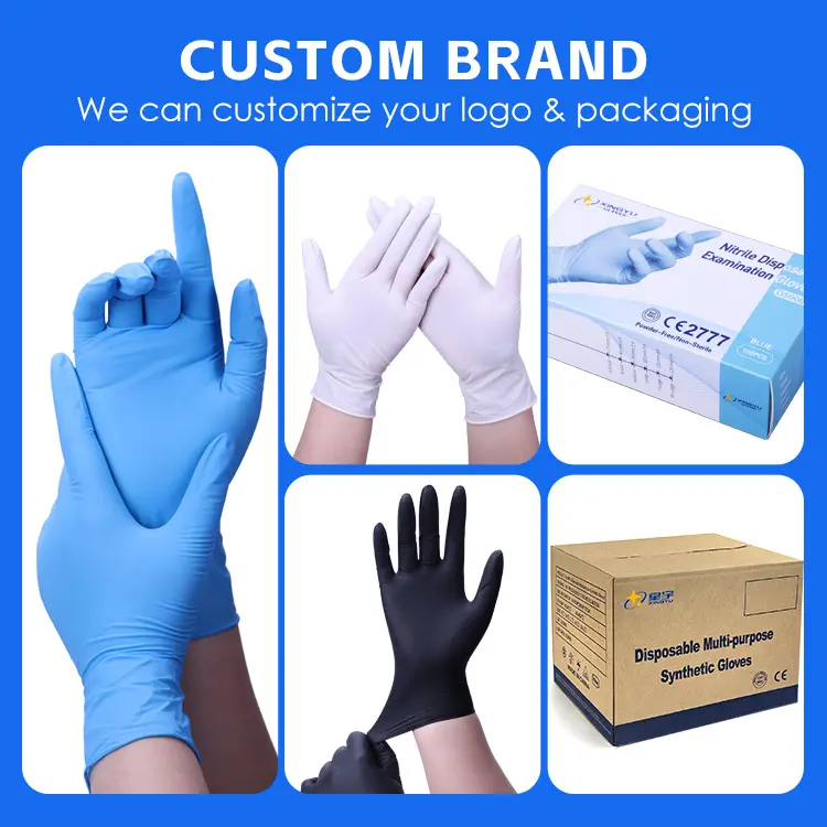 Одноразовые одноразовые перчатки для осмотра Xingyu, синие нитриловые одноразовые перчатки для осмотра