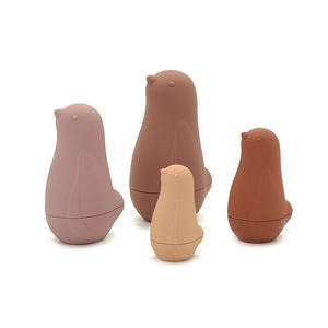 Muñeca de silicona Boird Matryoshka de 4 piezas, mordedor de bebé, juguetes educativos de 0 a 24 meses, bolsa de Opp de 2 a 4 años - Product Image 1