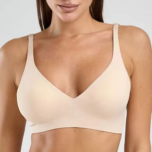 Haute qualité femmes grande taille Bralette profonde V mince Style Sexy gelée <span class=keywords><strong>sans</strong></span> couture soutien-gorge <span class=keywords><strong>sans</strong></span> fil respirant quotidien doux soutien-gorge pour les femmes - Product Image 3