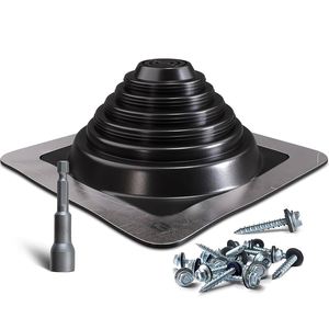 Guarnizione in gomma EPDM per canna fumaria e presa d'aria sul tetto, con base quadrata, per diametri di <span class=keywords><strong>tubi</strong></span> da 1/4-5-3/4, per stufe da esterno 5 - Product Image 1