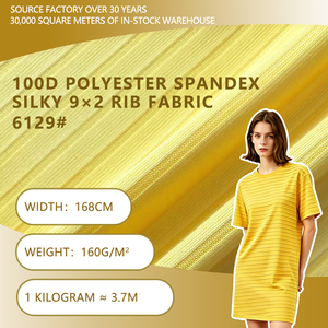 Tissu côtelé extensible soyeux 9x2 en polyester et élasthanne 100D pour robe, manches longues, manches courtes, t-shirt, ensemble de sous-vêtements - Product Image 3