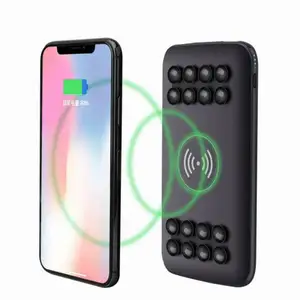 Factory Direct Supplier Custom LED Logo 10000mah With Suction Cups Fast Wireless Charging Portable Outdoor Wireless Power Bank