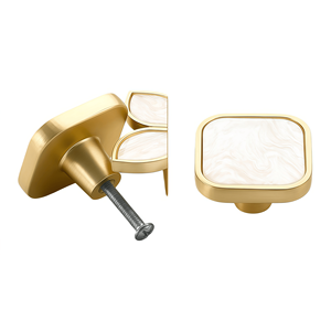 Nordic Luxury Minimalist 2-in-1 <strong>Pulls</strong>-Solid Zinc Alloy 7-Color Petal/Round Square Single Hole Durable Antirust <strong>Knobs</strong> for - Product Image 6