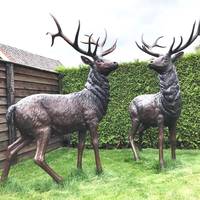 Vente flash : Statue de cerf en bronze grandeur nature pour jardin, en paire