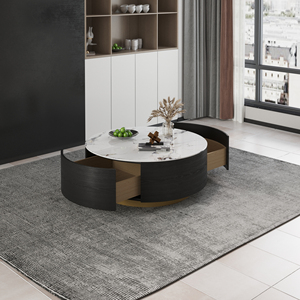 Voxhome moderno tavolino <span class=keywords><strong>rotondo</strong></span> <span class=keywords><strong>con</strong></span> pannello <span class=keywords><strong>rotondo</strong></span> in pietra sinterizzata - Product Image 3