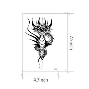 Autocollants de tatouage temporaires imperméables colorés de petite taille, motifs floraux et tigres noirs, tendance - Product Image 2