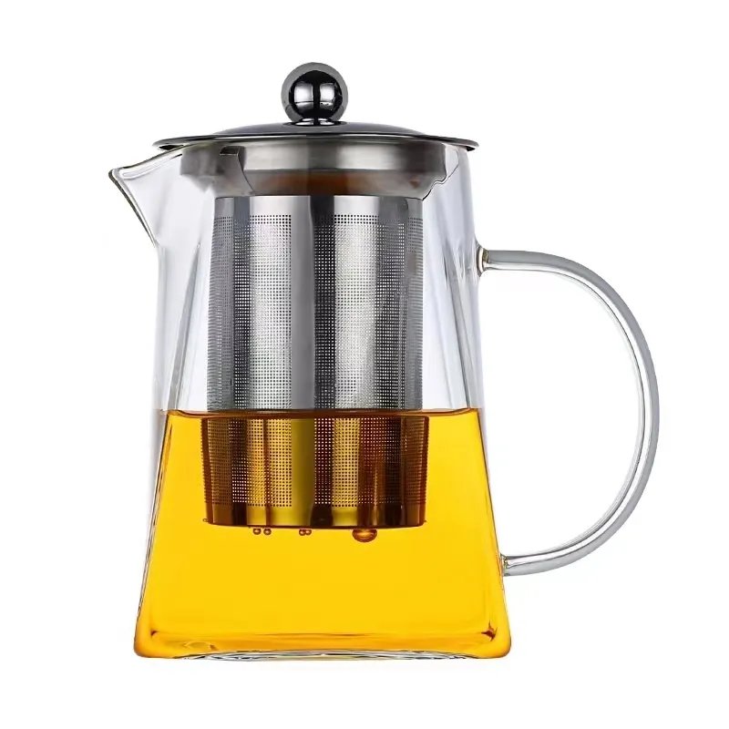 Hot Sale Cheap Heat Resistant Transparent With Stainless Steel Lid Borosilicate Glass Water Jug Ice Tea Glass Pitcher