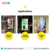 Pantalla Digital 4K de Alto Brillo para Ventanas, Pantalla de Publicidad Bidireccional con CMS Integrado para Centros Comerciales, LCD Legible Bajo la Luz Solar