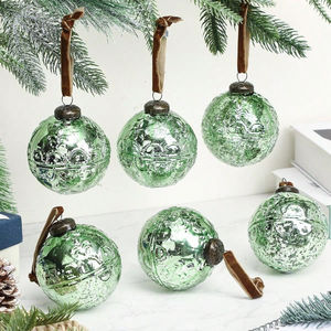 Vintage Mercury Glass <strong>Christmas</strong> <strong>Ornaments</strong> Hanging <strong>Christmas</strong> Ball <strong>Ornaments</strong> for Xmas Tree Decorations - Product Image 5