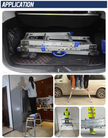 Plateforme de travail pliable et réglable en aluminium EN1004 avec garde-corps, échafaudage antidérapant 150 kg pour la rénovation des escaliers et la peinture