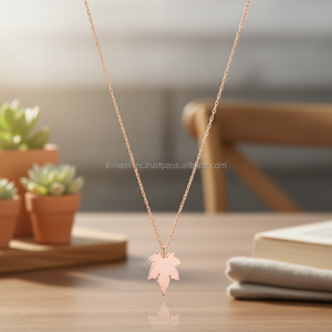 Pendentif en forme de feuille de raisin plaqué or Rose, 925 argent Sterling, simple, pendentif en turquie, vente en gros - Product Image 3