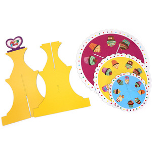 3 Tier <strong>Paper</strong> <strong>Cake</strong> Stand Cardboard Dessert Pastry Cupcake <strong>Display</strong> Stands for Wedding Birthday Party Decorating - Product Image 3