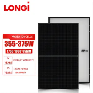 LONGI TIER 1品牌太阳能电池板光伏组件全黑HIMO 4 LR4-60HPB355-375W