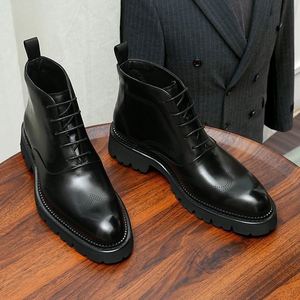 Luxury New Italian Style Handcrafted Genuine Leather Men's Oxford Shoes Autumn Business Formal Waterproof Breathable - Product Image 2
