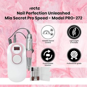 New Arrival Professional Pro-Speed Portable Rechargeable <b>Nail</b> Drill - White & Pink - Product Image 3